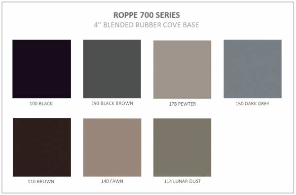 Roppe 700 Series Wall Base Color Chart